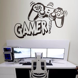 Gamer, Gamer Decor, Gamer Wall Decal, Gamer Wall Sticker, Wall Decals, Controller, Video Game, Wall Stickers, Gift for Kids, Boy, Girl, Gift