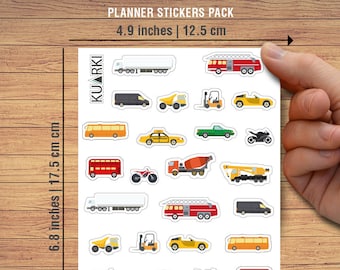Fahrzeuge Sticker, Kinder Sticker, Schul Sticker, Lastkraftwagen Sticker, Aufkleber Bücher, Laptop Aufkleber, Sticker Planer, Stickers Pack