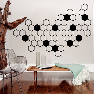 Panal, Calcomanías de pared, Hexágono, Calcomanías de pared de vinilo, Geométrico, Decoración de pared, Vinilo de panal de miel, Colmena, Calcomanía de pared, Pegatinas de pared, Arte de pared, Regalo