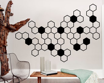 Honeycomb, Wall Decals, Hexagon, Vinyl Wall Decals, Geometric, Wall Decor, Honey Comb Vinyl, Hive, Wall Decal, Wall Stickers, Wall Art, Gift