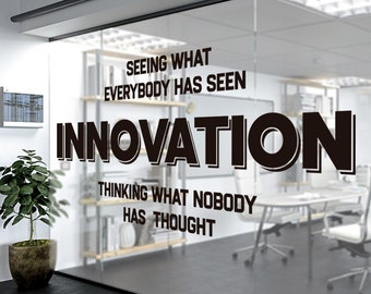 Innovation Wall Decal, Office Wall Art, Office Decor, Office Wall Decal, Office Wall Decor, Innovation Decal, Office Decals, Motivational