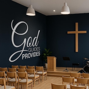 God Guides Provides Faith Wall Decal Minimalist Christian Vinyl Art Decor