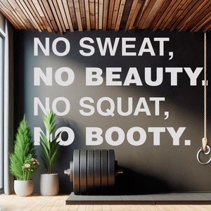 Naklejka ścienna z motywacją do ćwiczeń na siłowni, naklejka fitness art