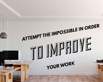 Typography Office Wall Decal: Motivational Quote Art