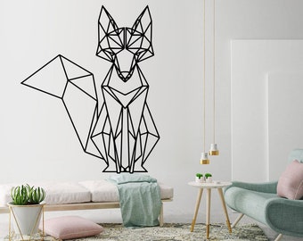 Fox, Geometric Art, Decal, Fox Wall Art, Geometric Wall Art, Fox Decor, Geometric, Animals, Outlines, Wall Decal, Wall Art, Wall Decor, Gift