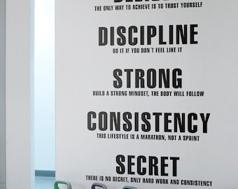 Valores del gimnasio, pegatinas de ejercicio, calcomanías de pared para gimnasio, pegatinas de fitness, gimnasio, calcomanías de pared, calcomanías de pared, calcomanías, calcomanías, motivación, inspirador