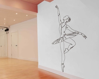 Bailarina, Ballet, Clases de Danza, Estudio de Danza, Academia de Danza, Decoración de Estudio de Danza, Decoración de Academia de Danza, Calcomanías de Estudio de Danza, Pegatinas