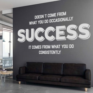 Naklejka ścienna Success, Sztuka ścienna do biura, Dekoracja biurowa, Naklejka ścienna do biura, Dekoracja ścienna do biura, Naklejka Success, Naklejki biurowe, Sztuka motywacyjna