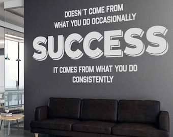 Success Wall Decal, Office Wall Art, Office Decor, Office Wall Decal, Office Wall Decor, Success Decal, Office Decals, Motivational Art