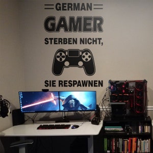 Deutscher Spieler, Wandtattoo, Wandsticker, Wandaufkleber, German Gamer, Spieler, Spieldekor, Wand Dekoration, Gamer, Stickers, Geschenk