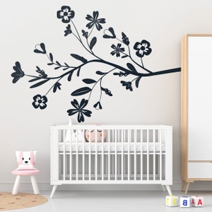 Floral Wall Decal, Nursery Decor, Flower Wall Decals, Flower Wall Stickers, Wall Floral Decals, Floral Sticker, Flower Decals, Nursery, Gift