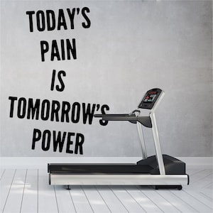 Todays Pain, Tomorrows Power, Exercise Stickers, Gym Wall Decal, Fitness Stickers, Gym, Wall Decals, Wall Stickers, Decals, Stickers, Gym