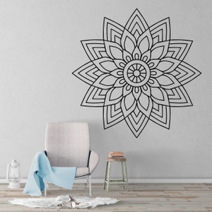 Wall Decor Mandala, Mandala Wall Decal, Mandala Wall Art, Mandala Art, Flower Mandala, Flower Wall Decal, Flower Wall Sticker, Mandala Gift