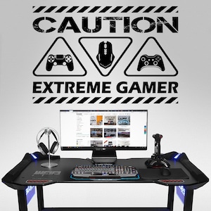 Extreme Gamer, Muur sticker, Gamer Muur Sticker, Muur Sticker, Gaming Decals, Gamers, Muur Stickers, Kids Slaapkamer, Gaming Stickers, Decals, Cadeau