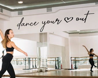 Baila con todo tu corazón, Clases de baile, Estudio de baile, Academia de baile, Decoración de estudio de baile, Decoración de academia de baile, Calcomanías de estudio de baile, Pegatinas