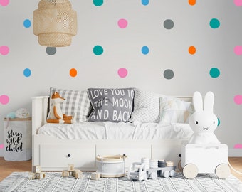 Rainbow Polka Dots, Polka Dot Wall Decals, Nursery, Colorful, Nursery Wall Decor, Nursery Decor, Kids Room, Baby Wall Decals, Gift, Gifts