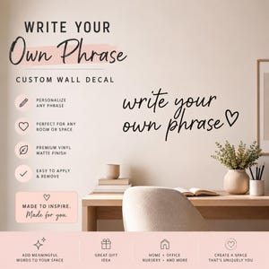 Adesivo murale in vinile personalizzato, adesivo con citazione personalizzata, insegna decorativa per ufficio con finitura opaca