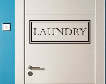 Laundry Room Door Decal: Modern Vinyl Sticker, Organization Decor