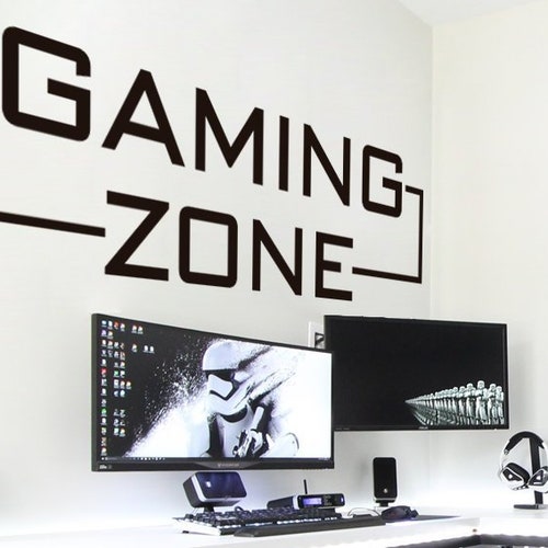 Gaming Zone Gaming Decals Gamer Wall Sticker Gamer Wall - Etsy