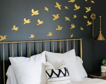64 Birds Die-Cut Vinyl Wall Decals - Minimalist Home, Office, Nursery, Boho Decor | Easy Peel & Apply Wall Art Stickers
