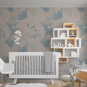 Floral Pastel Plants Removable Wallpaper - Nursery Wall Mural