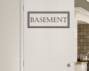Basement Door Decal, Vinyl Sticker, Basement Decal, Basement Sticker, Vinyl for Glass, Basement Door, Organization, Basement Decor, Basement