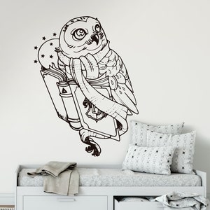 Owl Decal, Magic, Wizard, Wall Stickers,  Owl Decor, Wall Decals, Wall Art, Wall Sticker, Home Decor, Wall Decor, Decals, Stickers, Gift