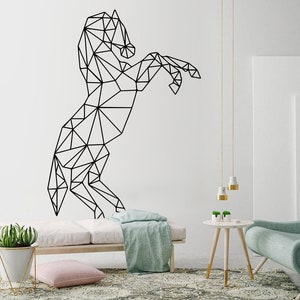 Horse, Geometric Wall Art, Decal, Horse Decor, Geometric Art, Geometric, Animals, Outlines, Stickers, Wall Decal, Wall Art, Decals, Gift image 1