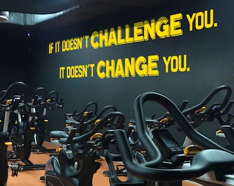 Fitness Quote Wall Decal, Gym Design Ideas, Workout Training