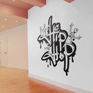 Hip Hop Graffiti Wall Decal, Dance Classes, Dance Studio, Hip Hop Dance, Dance Studio Decor, Dance Wall Art, Dance Studio Decals