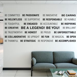 Be a Legend Minimalist Wall Decal - Motivational Office Decor, Inspirational Word Cloud Sticker for Home & Workplace, Die-Cut Vinyl Art