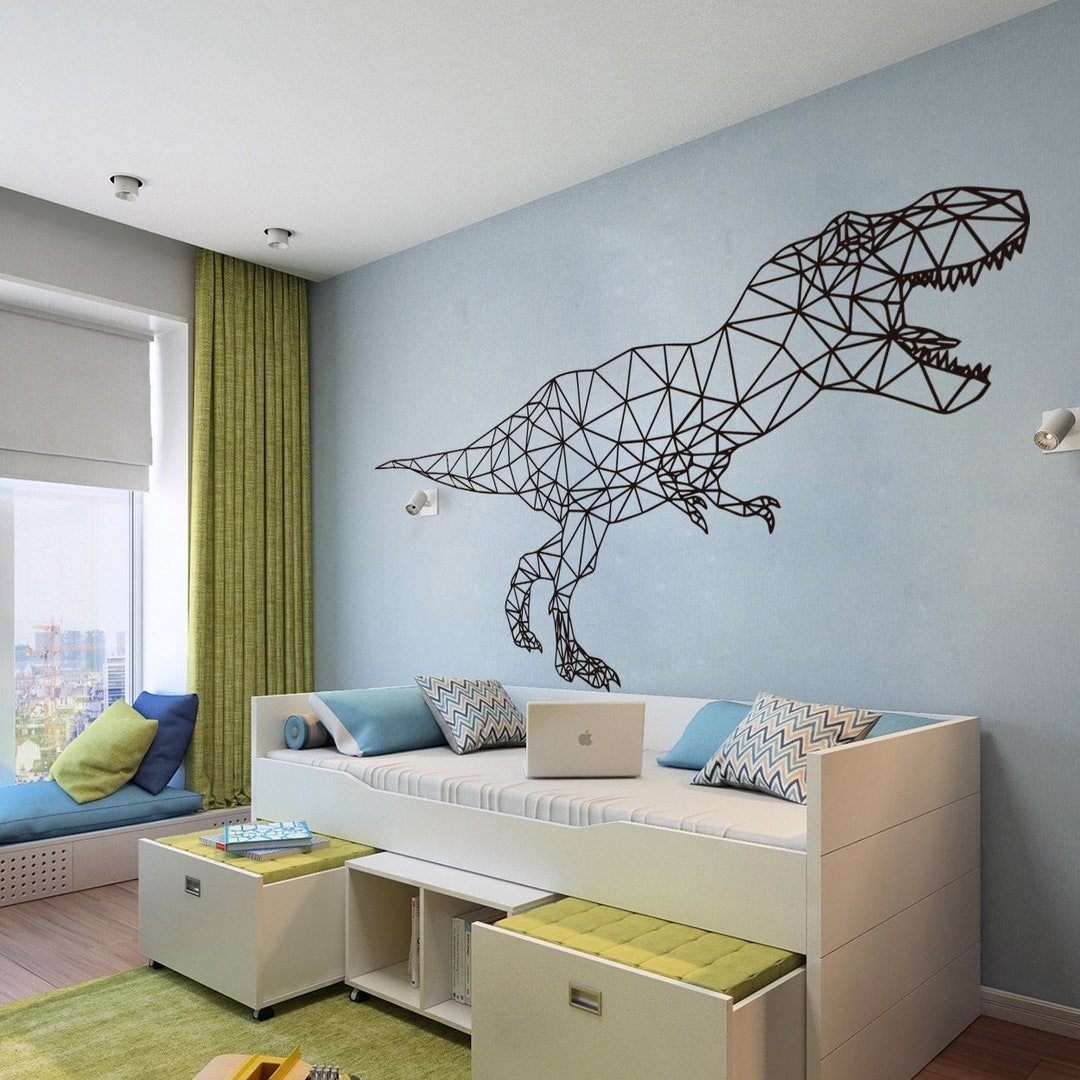 Geometric Dinosaur, Dinosaur Decor, T-rex, Dinosaur Wall Decals ...