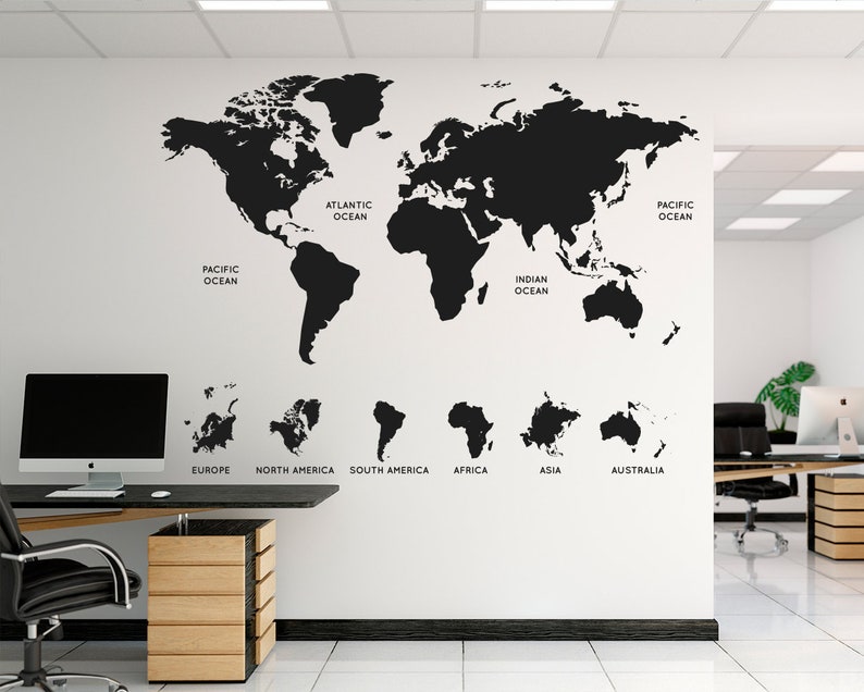 Office World Map Continents Map - Il 794xN.1935104153 Mzar
