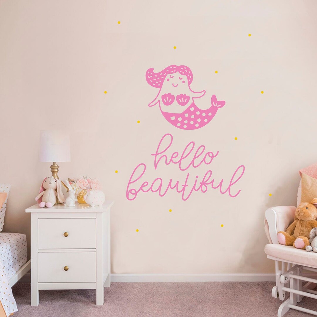 Mermaid Nursery Wall Decals: Baby Girl Room Decor - Etsy