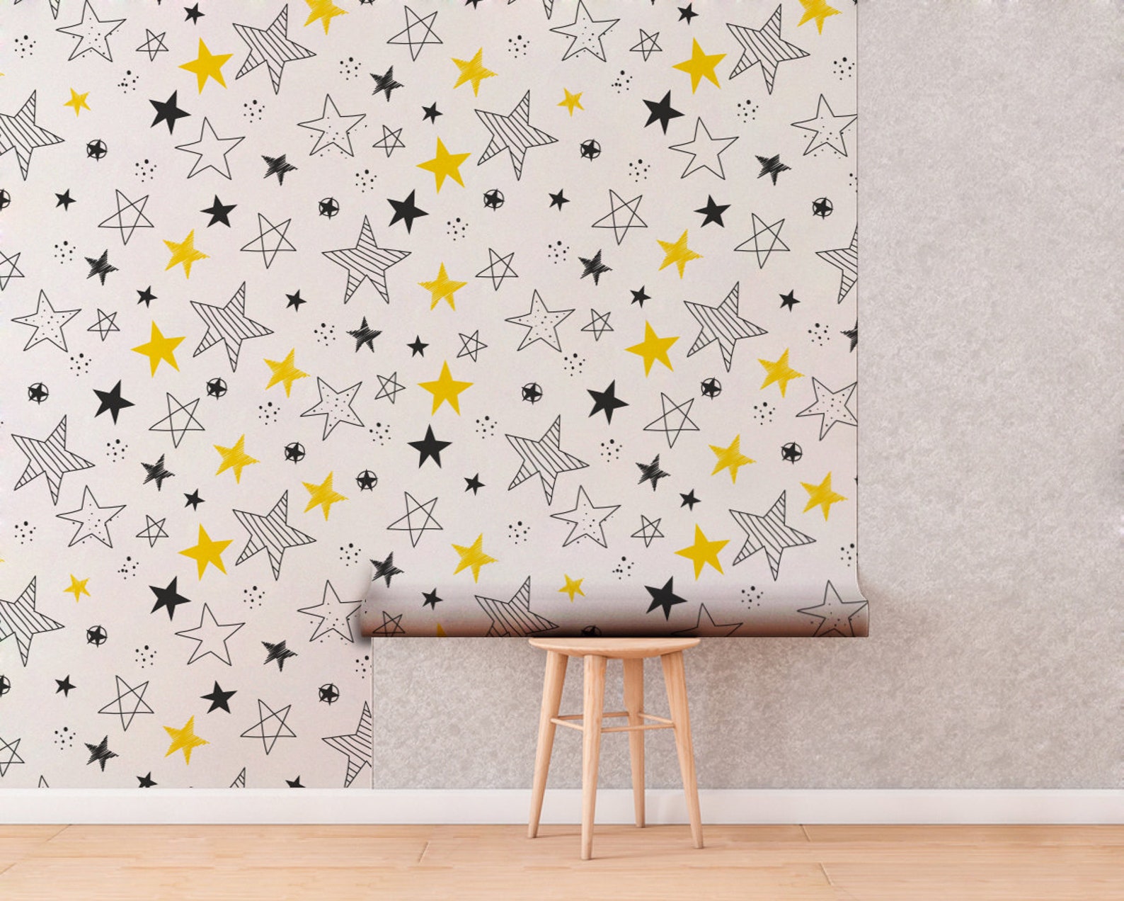 Nursery Stars Wallpaper Wall Decor Furniture Decor Peel - Etsy