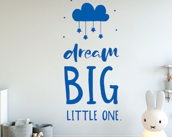 Nursery Decor, Nursery Wall Art, Wall Decals, Wall Stickers, Dream Big Nursery, Wall Art, Decals, Baby Shower, Typography, Quotes, Nursery