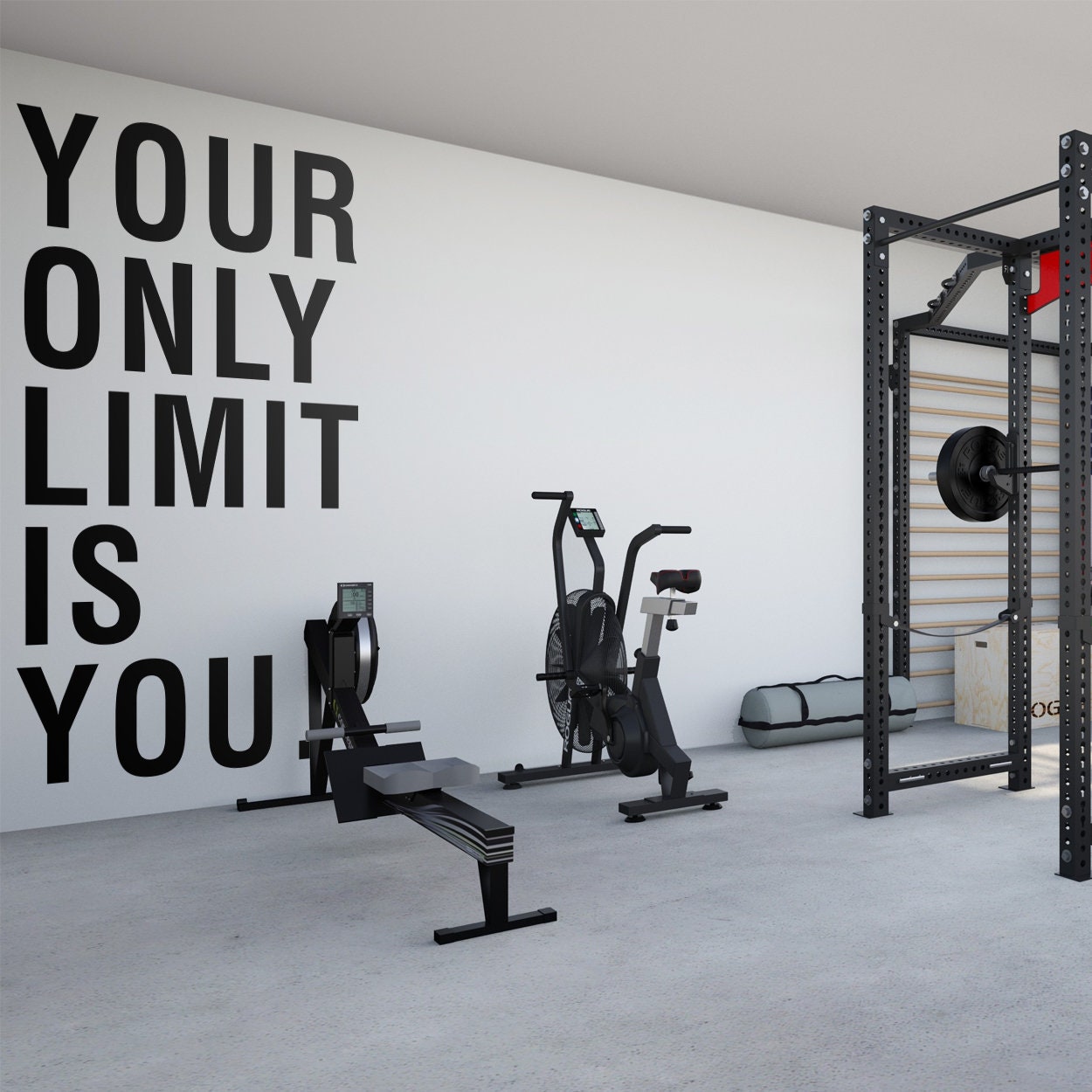 Push Your Limits Vinyl Gym Wall Decal, Inspirational Word, Gym Decal