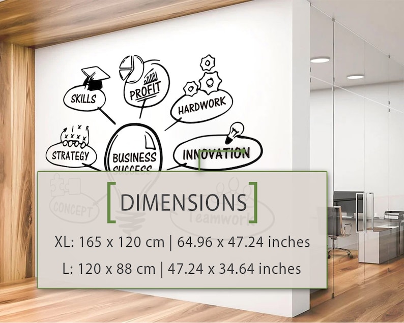 Successo aziendale, Adesivo da parete per ufficio, Decalcomanie da muro per ufficio, Successo, Ufficio, Cool Office, Affari, Arredamento per ufficio, Pareti per ufficio, Decalcomania di successo immagine 2