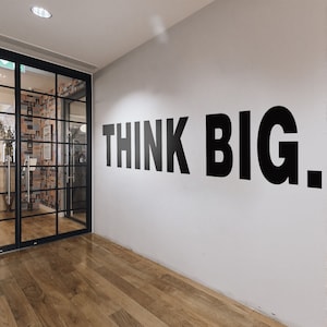 Think Big, Naklejki biurowe, Naklejka ścienna, Inspirujące, Dekoracja biurowa, Ściany biurowe, Biuro, Sztuka ścienna, Naklejka ścienna, Prezent, Motywacyjne, Dekoracja ścienna