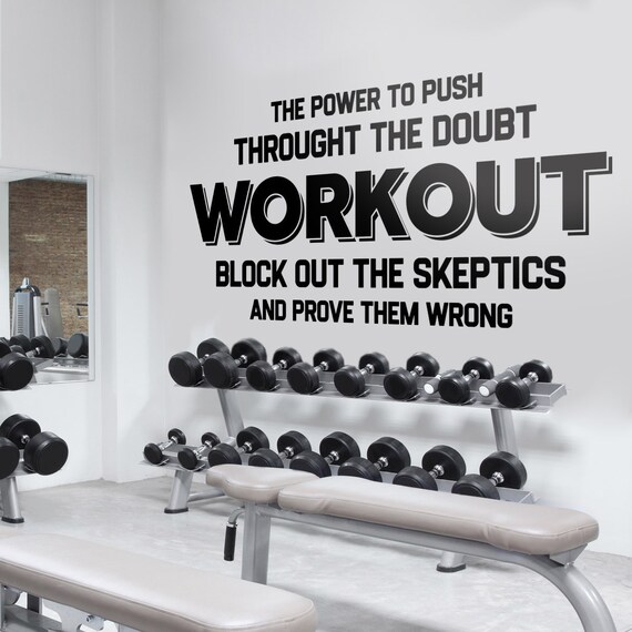 Workout Gym Wall Sticker Exercise Stickers Workout Etsy