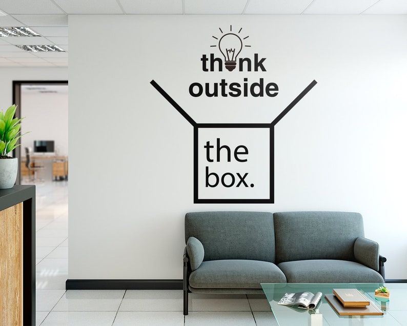 Think Outside The Box Office Decor Wall Art Home Sticker Decals Decal