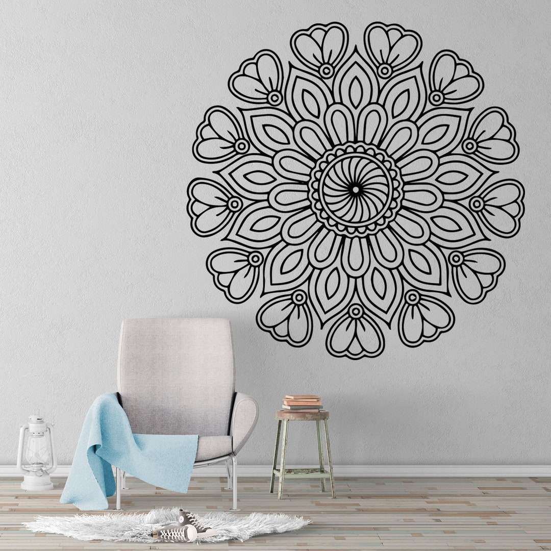 Mandala Wall Art, Mandala Stencil, Mandala Wall Decor, Mandala Wall  Sticker, Mandala Wall Decal, Headboard Decor, Bedroom Decor, Mandala Art 