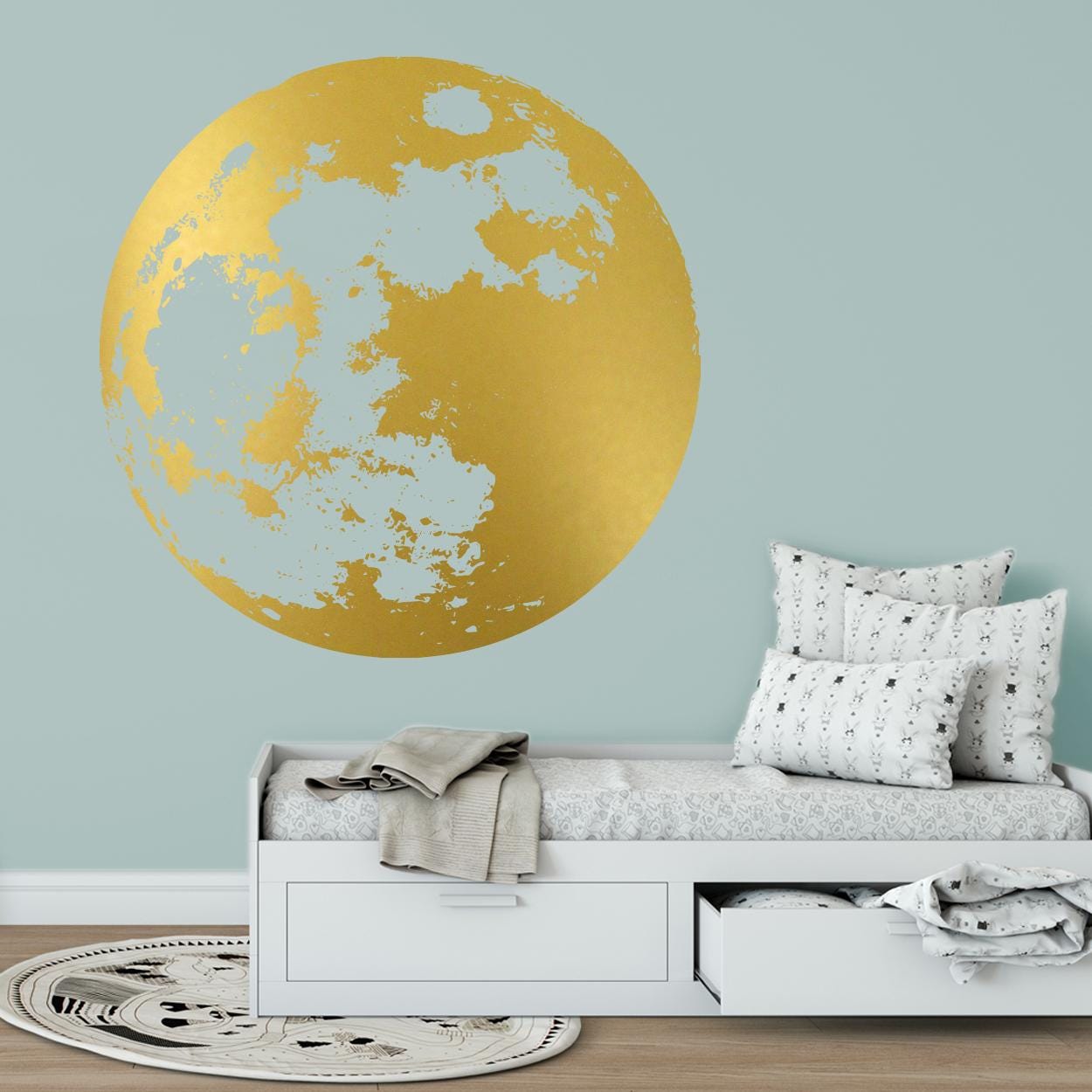 Minimalist Moon Wall Decal: Modern Vinyl Celestial Decor - Etsy