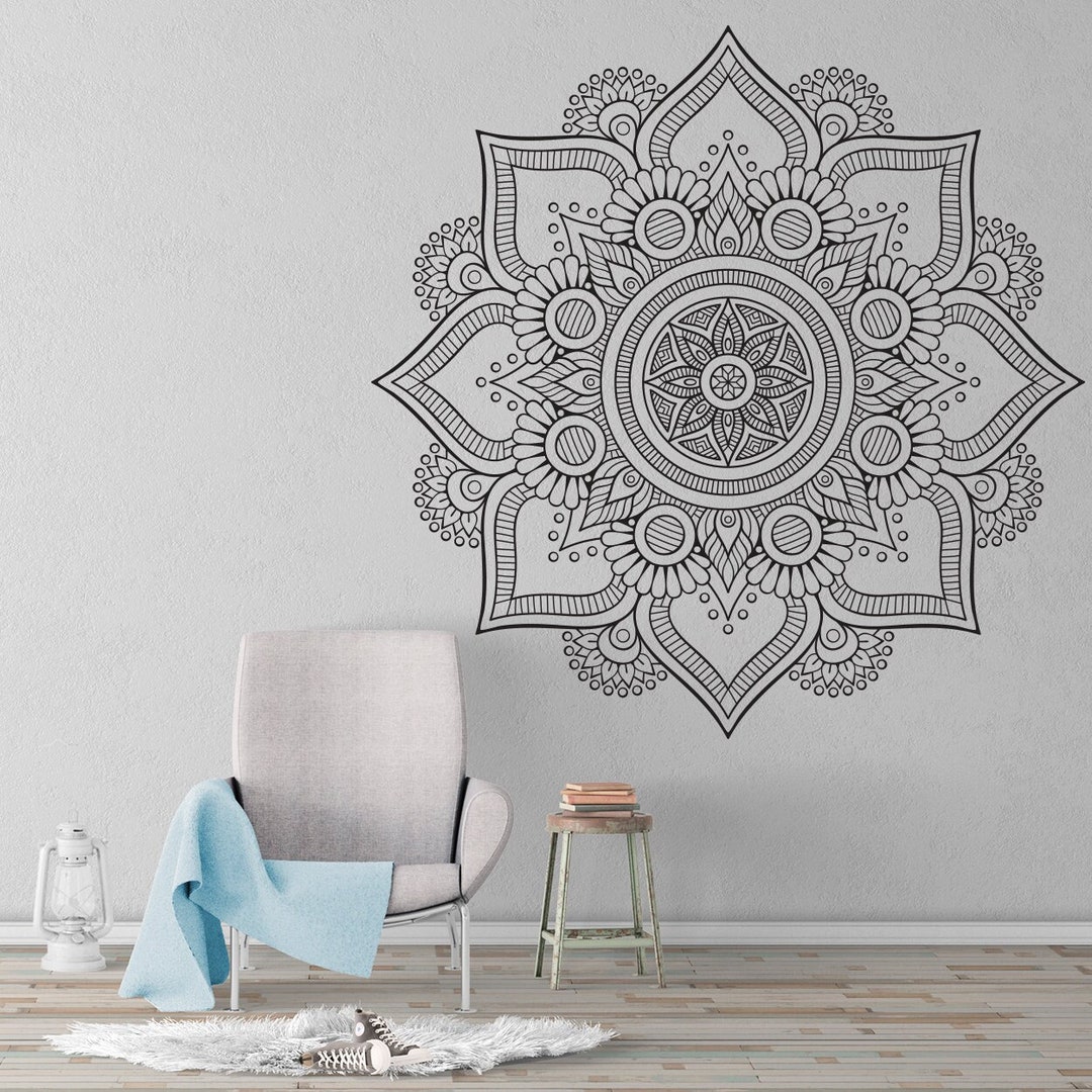 Sacred Geometry Mandala Wall Decal — Boho Vinyl Wall Art - Etsy