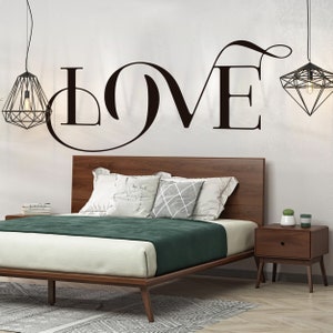 Amor, Pareja, Cabecero, Decoración De Cabecero, Decoración Del Dormitorio, Decoración Del Hogar, Calcomanías De Pared, Pegatinas De Casa, Pegatina De Pared, Decoración De Pared, Arte De Pared, Regalo