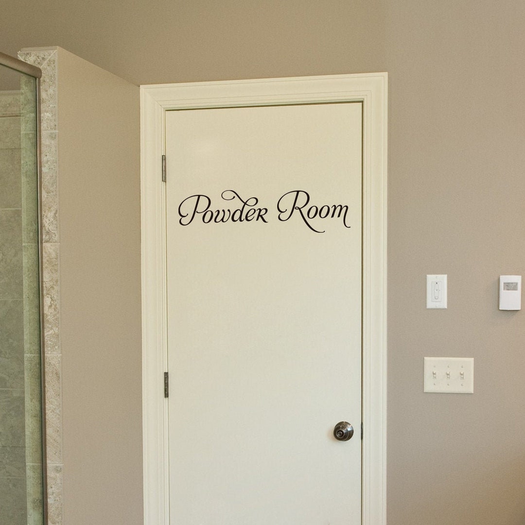 Powder Room Vinyl Decal Powder Room Door Sticker Powder Etsy