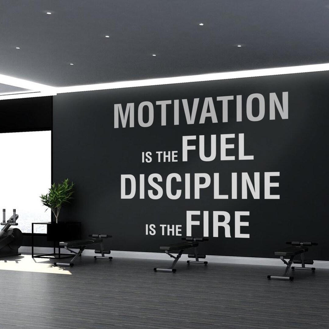 Motivation, Discipline, Exercise Stickers, Gym Wall Decal, Fitness ...