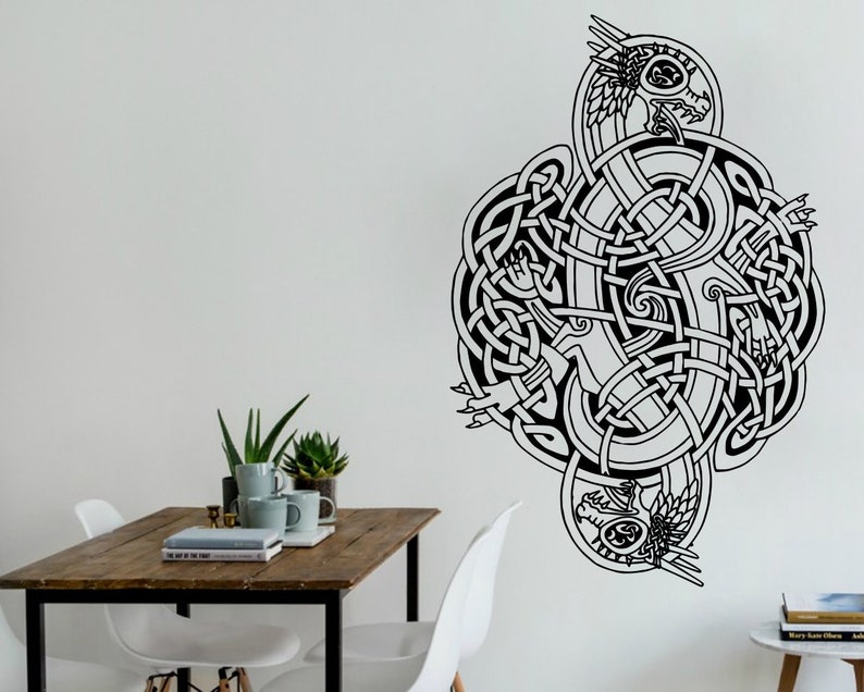 Celtic Dragons Wall Art Vinyl Decal Decals Sticker Stickers Decor