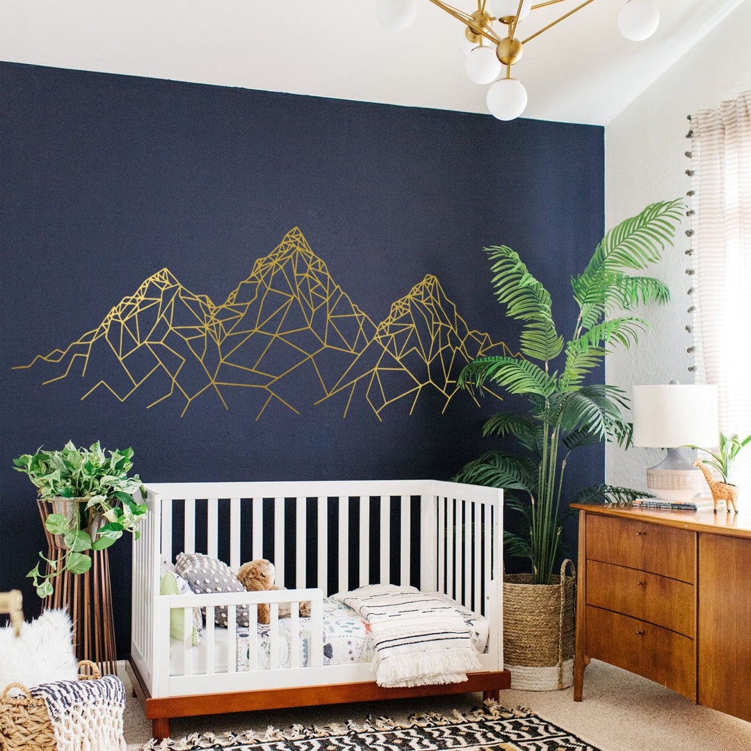 Geometric Mountains Wall Decal Etsy