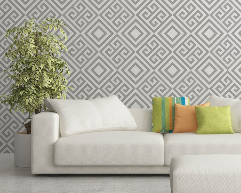 Greek Key Peel and Stick Wallpaper Selfadhesive Wall Etsy